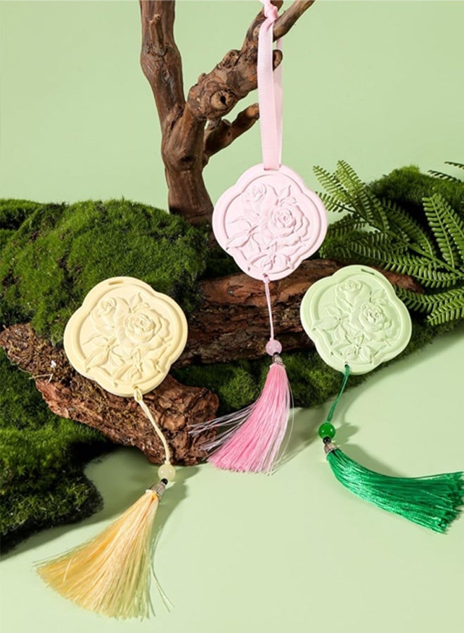 Essential Oil Diffuser，Air Freshener，3Pcs Rose Flower Ceramic Aromatherapy Diffusers for Bedroom, Wardrobes， Toilet， Cars Etc.Visual and Olfactory Double Enjoyment（Tuberose/Yulong Tea Fragrance/Rose） - Image 5