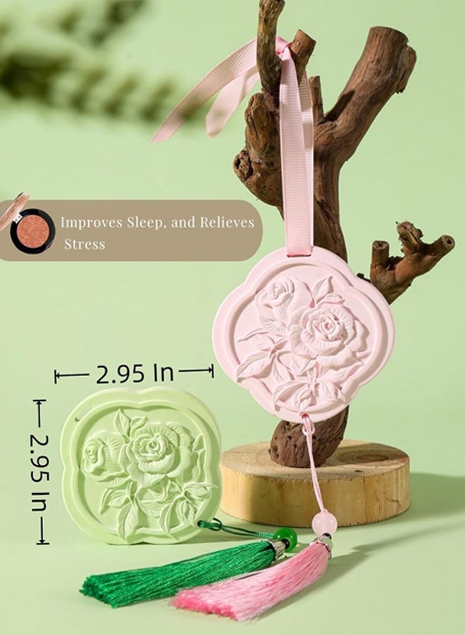 Essential Oil Diffuser，Air Freshener，3Pcs Rose Flower Ceramic Aromatherapy Diffusers for Bedroom, Wardrobes， Toilet， Cars Etc.Visual and Olfactory Double Enjoyment（Tuberose/Yulong Tea Fragrance/Rose） - Image 4