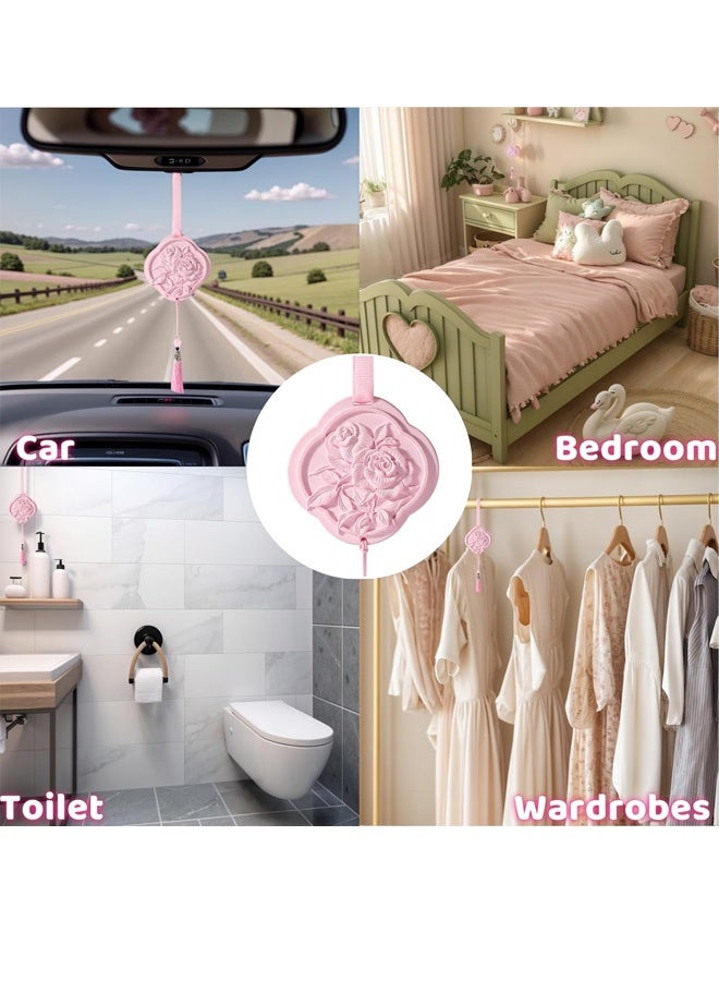 Essential Oil Diffuser，Air Freshener，3Pcs Rose Flower Ceramic Aromatherapy Diffusers for Bedroom, Wardrobes， Toilet， Cars Etc.Visual and Olfactory Double Enjoyment（Tuberose/Yulong Tea Fragrance/Rose） - Image 2