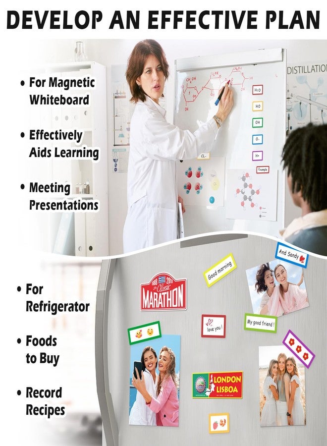 TOTiyea 40 Pack Magnetic Dry Erase Labels, 3.2"x1.2", Magnetic Name Tags for Classroom School Bus Lockers, Reusable Write On Magnets for Whiteboards, Colorful Magnetic Labels - Image 5