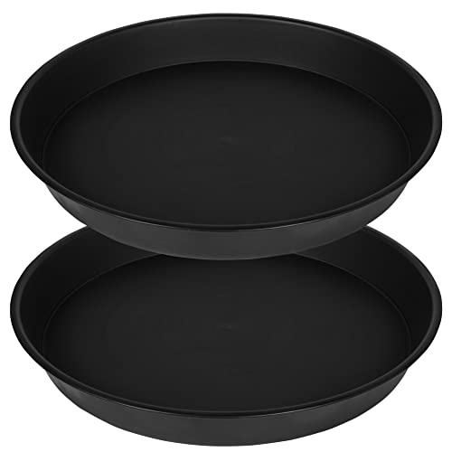 Bleuhome 2 Pack of Bird Bath Bowl 12", 1.6" Depth, 10 12 inch Birdbath Bowls Dish Only for The Garden, Large Plant Saucer (12", Black) - Image 1