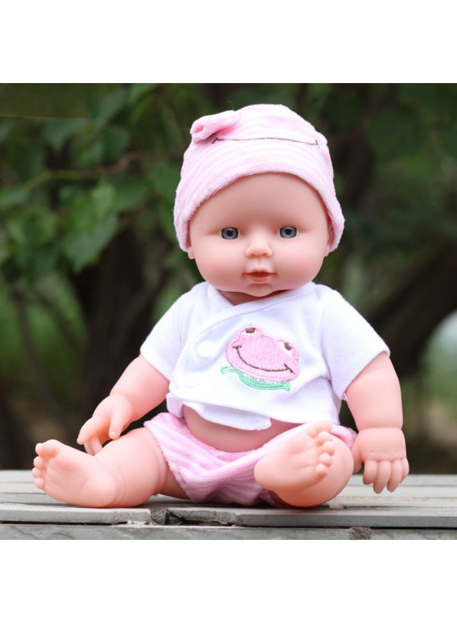 Enamel Doll Baby Simulation Talking Doll Soft Plastic Washable Toy Dolls House Play Set-Color:Pink Short Velvet Bunny Doll-Height:30cm No Pronunciation Box On The Back - Image 3