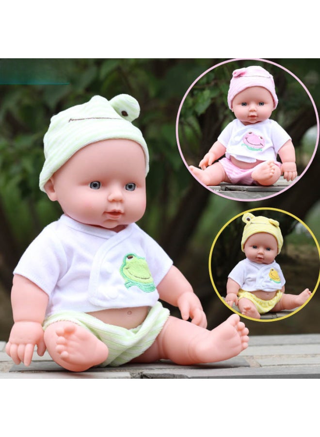 Enamel Doll Baby Simulation Talking Doll Soft Plastic Washable Toy Dolls House Play Set-Color:Pink Short Velvet Bunny Doll-Height:30cm No Pronunciation Box On The Back - Image 2