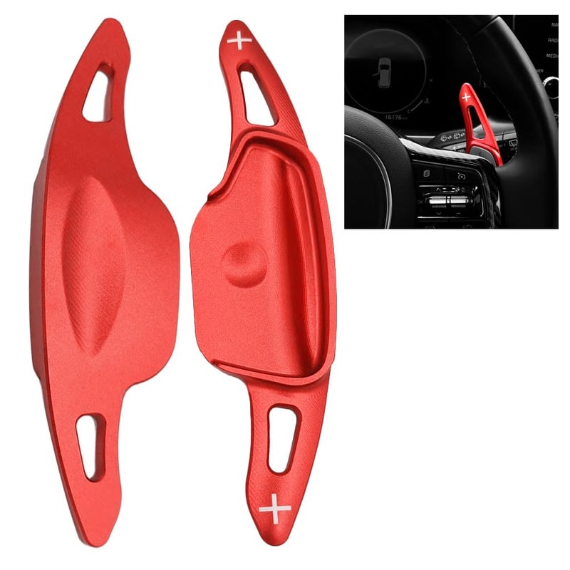 SANRILY Red Aluminum Steering Wheel Shifter Paddle Covers Fit for Kia 2024 forte gt line Sorento MQ4 K3 K7 Carnival KA4 Sorento Optima K5 Sportage 2020 Paddle Shifter Extension Accessories