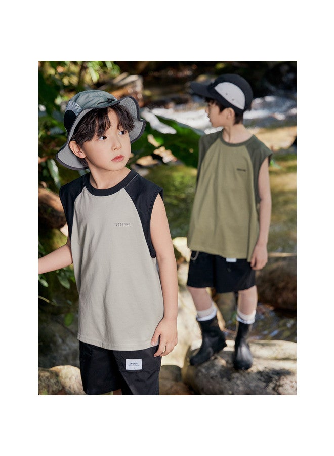 Zuoxi Boys' Tank Tops 2025 Summer Thin Cotton Breathable Sleeveless T-shirts For Big Kids Trendy Boys' Vests - Image 4