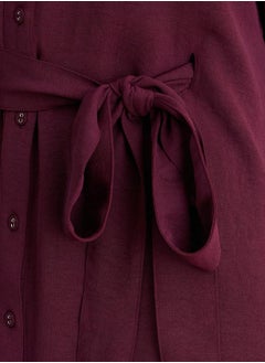 Femmella Solid Shirt Midi Dress with High Low Hem by Styli  - Image 5