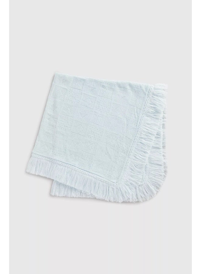 mothercare شال أزرق مزين بالأهداب - Image 1