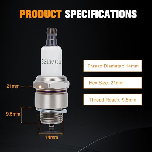 Powtol (Pack of 2) RJ19LM Spark Plug for Brigs Straton 796112 802592 5095K Champion J19LM (868) - Image 5