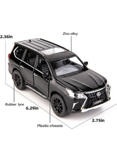 موديل كار 1:32 سبيكة تحصيل LEXUS LX570 لعبة نموذج سيارة، دييكاست سبائك الزنك LX570 التراجع لعبة سيارة قابلة للتجميع، صوت وضوء سحب نموذج سيارة للأطفال صبي فتاة هدية 16 سم * 6 سم * 7 سم  - Image 5