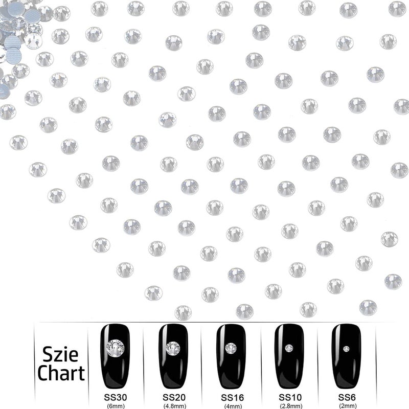 LPBeads 8000 Pieces SS10 Clear Hotfix Rhinestones Flatback Round Crystal Glass Rhinestones Gems for Crafts Nail Face Art Clothes Shoes Bags DIY - Image 2