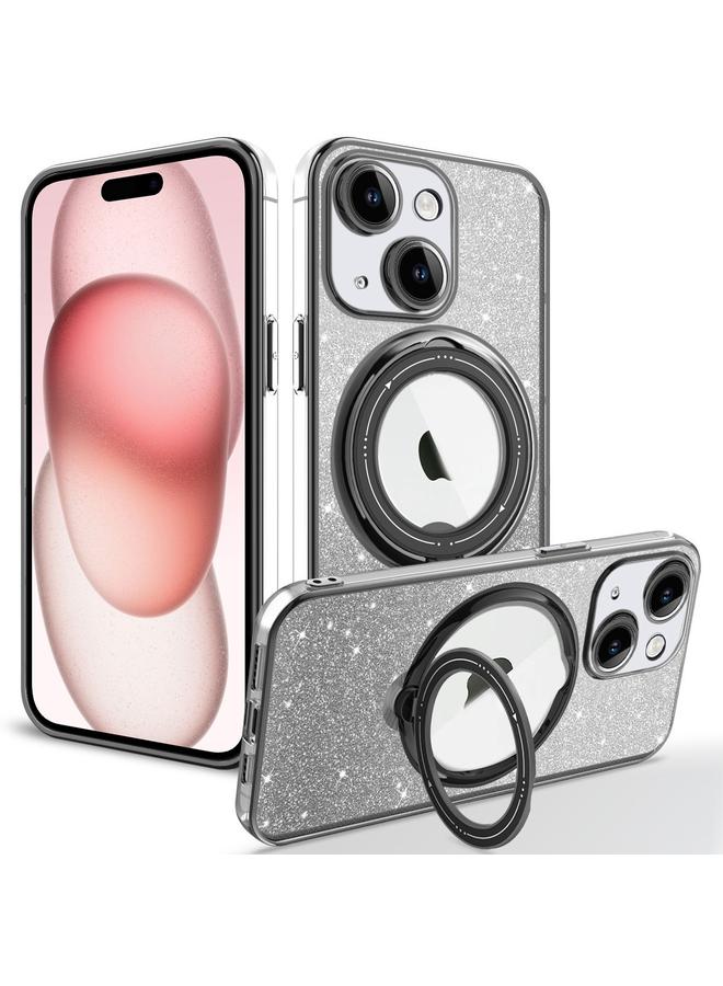 S-TOP Case For iPhone 15 Rotation MagSafe Holder Gradient Glitter TPU Phone Case - Image 1