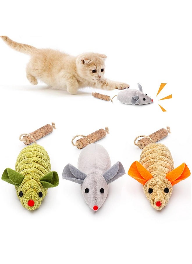 Potaroma Potaroma Cat Toys: 3pcs Squeak Mice Interactive Catnip Silvervine Animals for Indoor Kittens - Dental Matatabi Cat Nip & Chew Exercise Toy for All Breeds & Species  - Image 1
