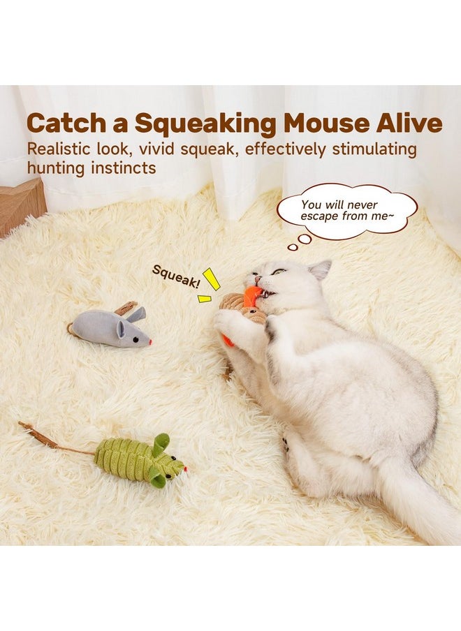 Potaroma Potaroma Cat Toys: 3pcs Squeak Mice Interactive Catnip Silvervine Animals for Indoor Kittens - Dental Matatabi Cat Nip & Chew Exercise Toy for All Breeds & Species  - Image 3