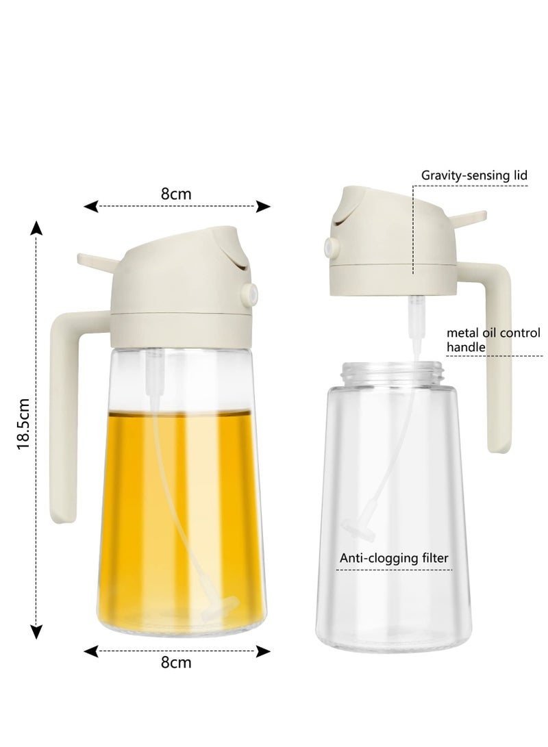 Oil Spray Bottle, 15.2oz/450ml Olive Oil Sprayer, BBQ Cooking Spray Bottle, Portable Oil Dispenser Mister for Cooking Air Fryer BBQ, Grilling, Baking, Salad  - Image 5