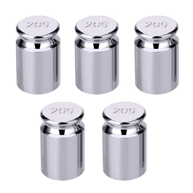 5 Pieces 20g Scale Weights for Digital Scale Balance, Chrome Plating Calibration Gram Weights for Electronic Scales