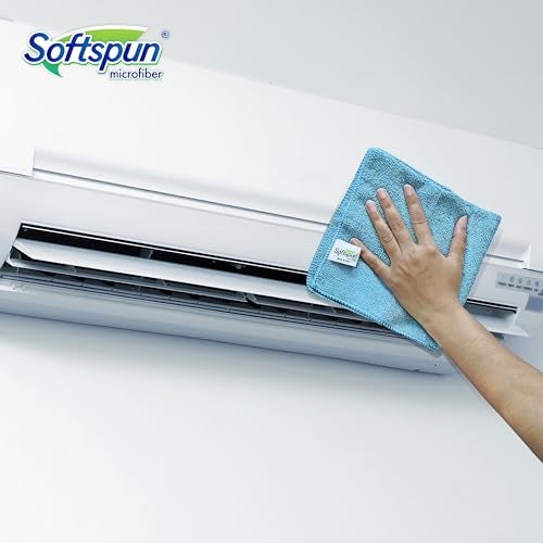SOFTSPUN Microfiber Cloth - 4 pcs - 30 x 40 cms - 340 GSM - Sky Blue - Super Soft Absorbent Cleaning Towels Cleans & Polishes Everything in Your Home. - Image 5