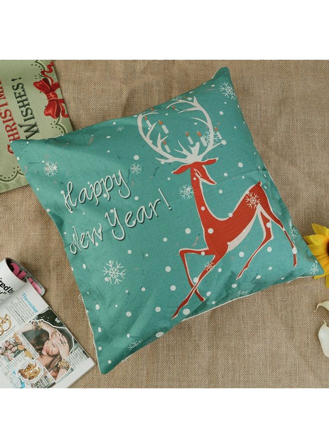 NIBEMINENT Stylish Printed Cushion Cover Green/Red - Image 1