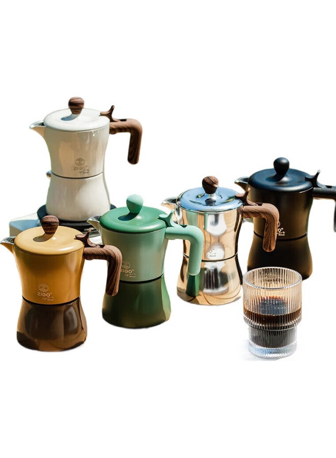 Zigo Moka Pot, Italian Espresso Pour-Over Coffee Maker, Co-Branded Edition, 3 Cups, [National Subsidy], Mocha Yellow - Image 2