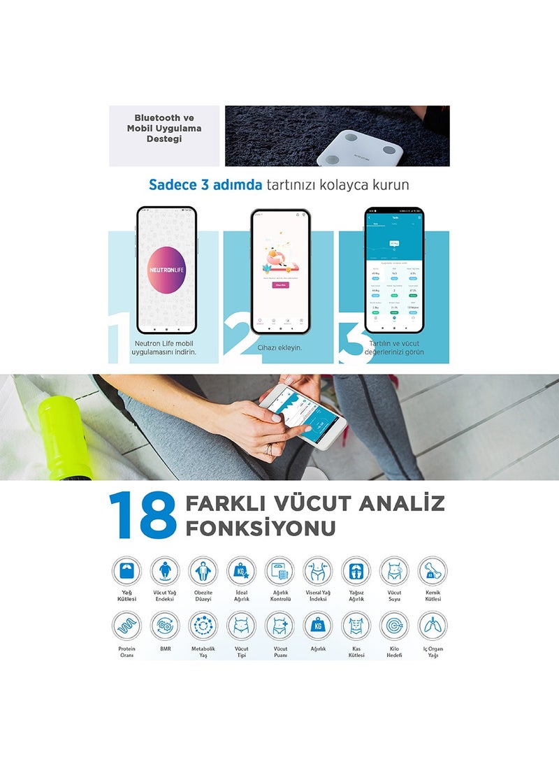 Neutron - Fat Meter Multifunctional Scale Smart Bluetooth Weighing Scale - Control via App - Image 1