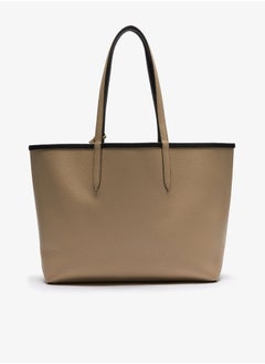 LACOSTE Women's Anna Double sided Two tone Large Capacity Handbag, Fashionable and Versatile, Black/Khaki  - Image 3