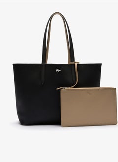 LACOSTE Women's Anna Double sided Two tone Large Capacity Handbag, Fashionable and Versatile, Black/Khaki  - Image 1