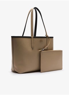 LACOSTE Women's Anna Double sided Two tone Large Capacity Handbag, Fashionable and Versatile, Black/Khaki  - Image 2