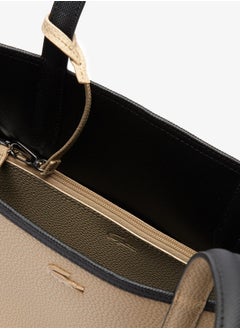 LACOSTE Women's Anna Double sided Two tone Large Capacity Handbag, Fashionable and Versatile, Black/Khaki  - Image 4