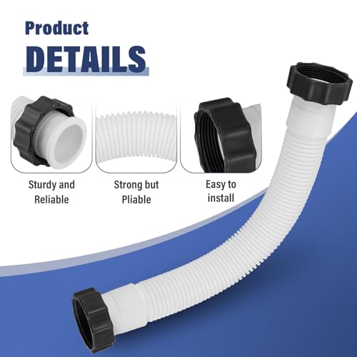 Dimakung 11388 Pool Sand Filter Pump Hose, 14" Short Pool Hose for Intex Sand Filter Pumps & Saltwater Systems, Above Ground Pools Filter Replacement Parts - Image 5