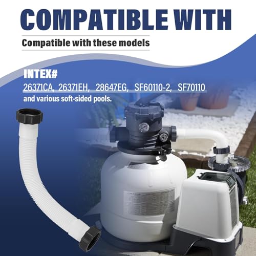 Dimakung 11388 Pool Sand Filter Pump Hose, 14" Short Pool Hose for Intex Sand Filter Pumps & Saltwater Systems, Above Ground Pools Filter Replacement Parts - Image 4