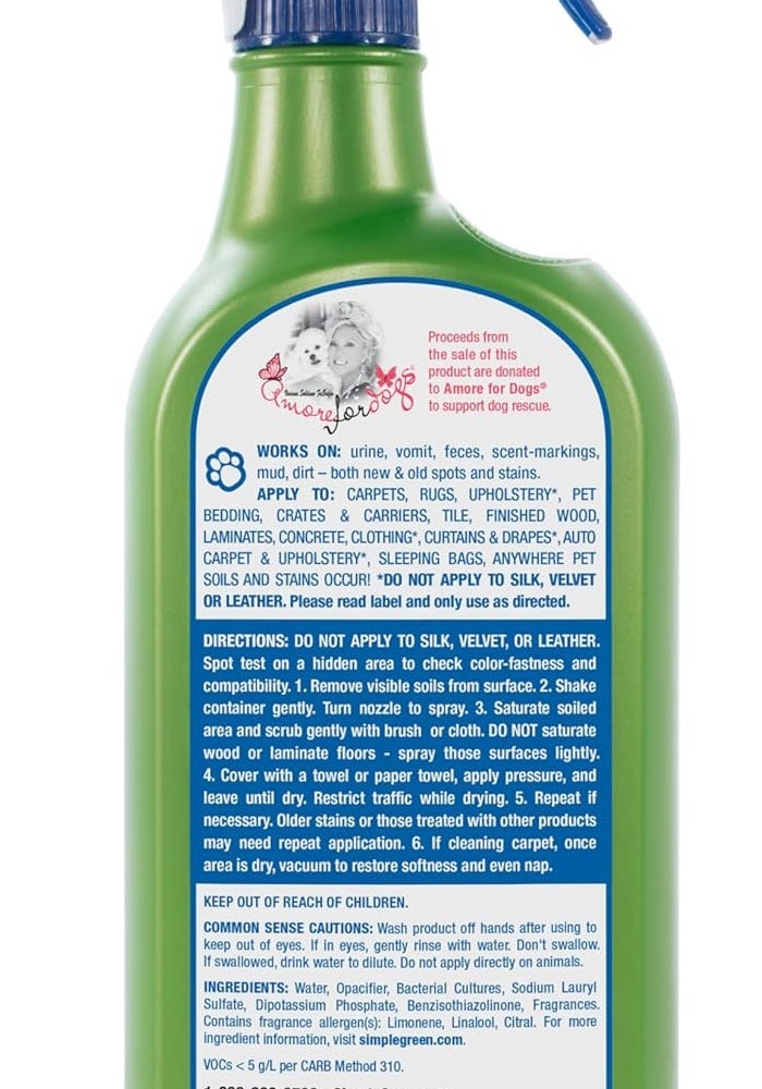 SIMPLE GREEN Cat Stain & Odor Remover - Enzyme Cleaner for Cat Urine, Feces, Blood, Vomit - 32oz - Image 2