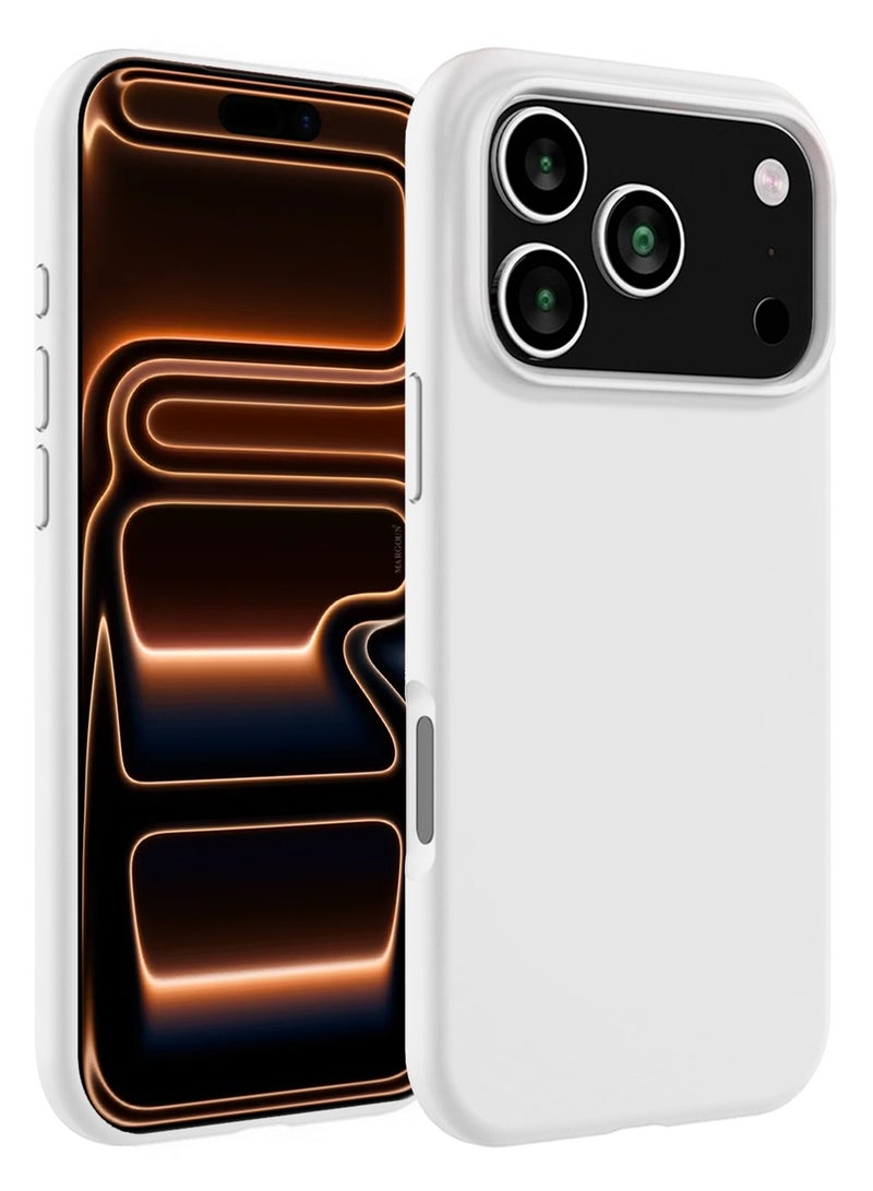 CATANES Silicone Protective Phone Case for iPhone 17 Pro - Soft Anti-Scratch Microfiber Lining Ultra Slim Drop Protection Phone Cover - White - Image 2