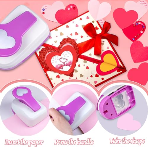 HKKYO Heart Paper Punch, Paper Punch for Crafting, 2 inch Heart Hole Punches, Hearts Punches for Papers Crafts, Hearts Shaped Hole Puncher, Large Hearted Hole Puncher, Hearted ScrapbookingPunch - Image 5