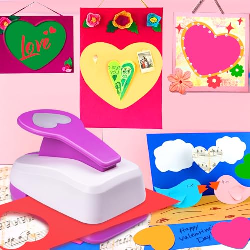 HKKYO Heart Paper Punch, Paper Punch for Crafting, 2 inch Heart Hole Punches, Hearts Punches for Papers Crafts, Hearts Shaped Hole Puncher, Large Hearted Hole Puncher, Hearted ScrapbookingPunch - Image 2