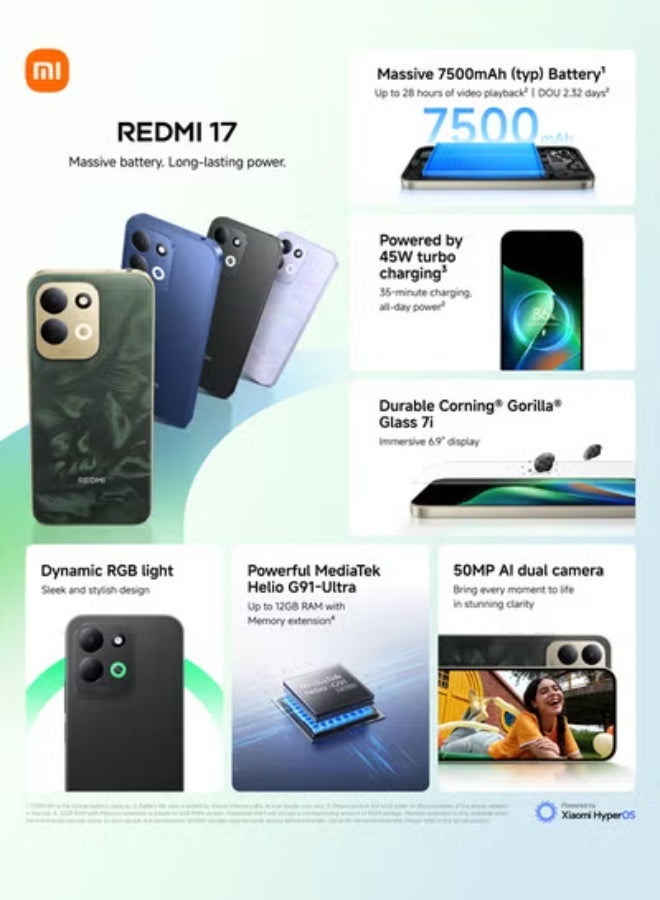 Xiaomi Redmi 17 Dual SIM Lotus Purple 6GB RAM 256GB 4G - Middle East Version - Image 5