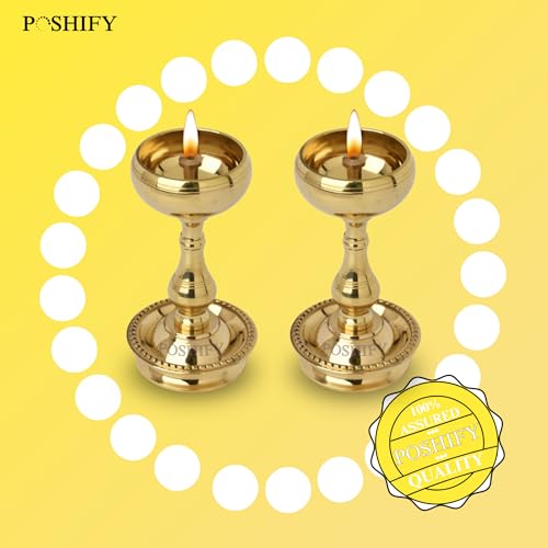 POSHIFY Udupi Nanda Diya (Pack of 2)- Elegant Bowl-Shaped Brass Diya for Luxurious Puja Rituals and Home Decor - Image 5