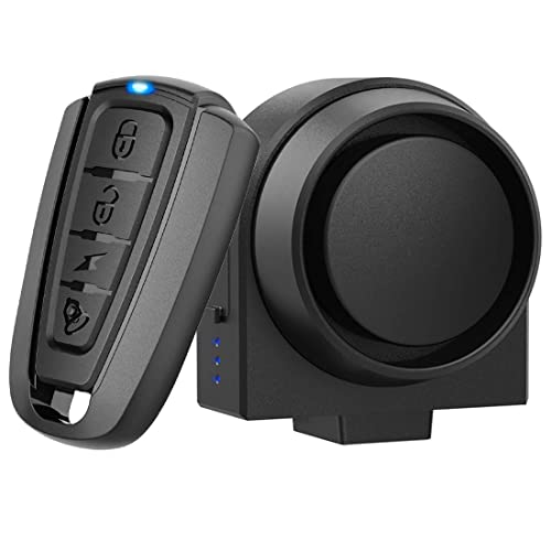 PADONOW Wireless Remote Bike Alarm: 115dB Super Loud Bicycle Vibration Motion Sensor Siren Anti Theft Security System Motorcycle Alarm Waterproof USB-C Rechargeable Multipurpose Vehicle Alert Device - Image 1