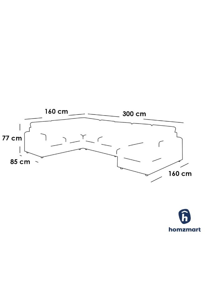 هومزمارت كنبة دائرية خشب سويدي و مخمل - اوف وايت - Image 2