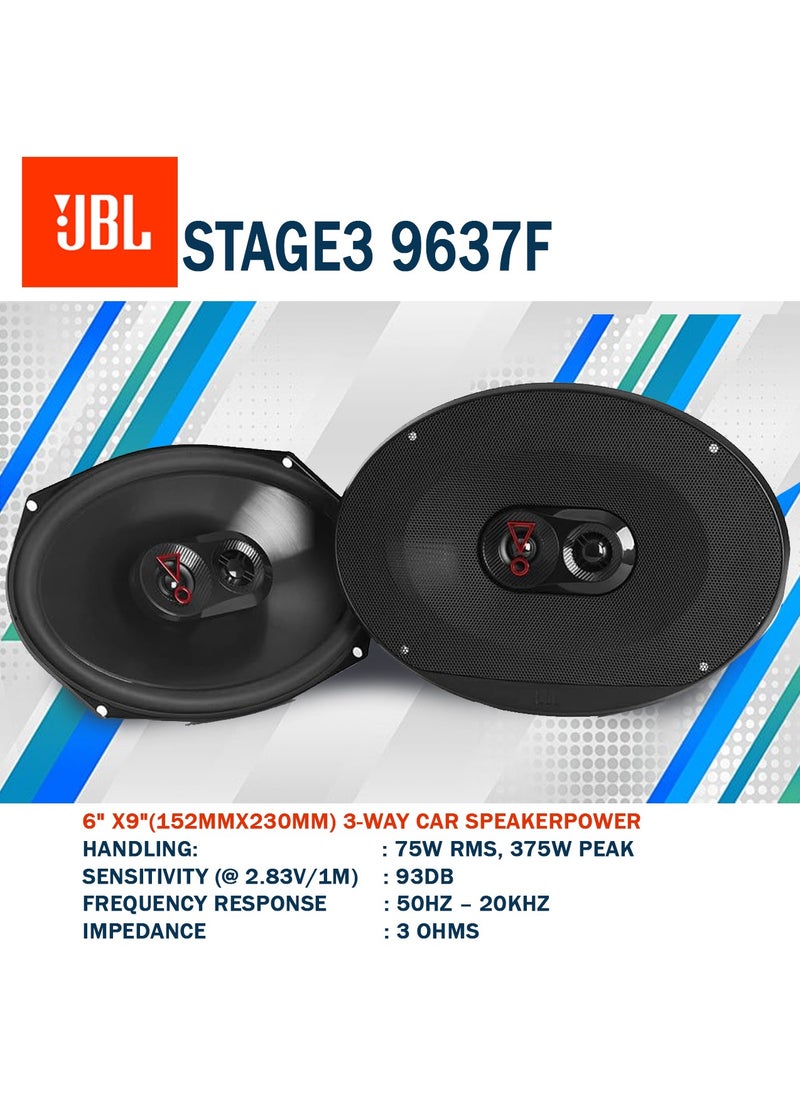 JBL - Jbl Stage3 9637F 6Inches X 9Inches Three-Way Car Audio Speaker No Grill Bundle - Image 1