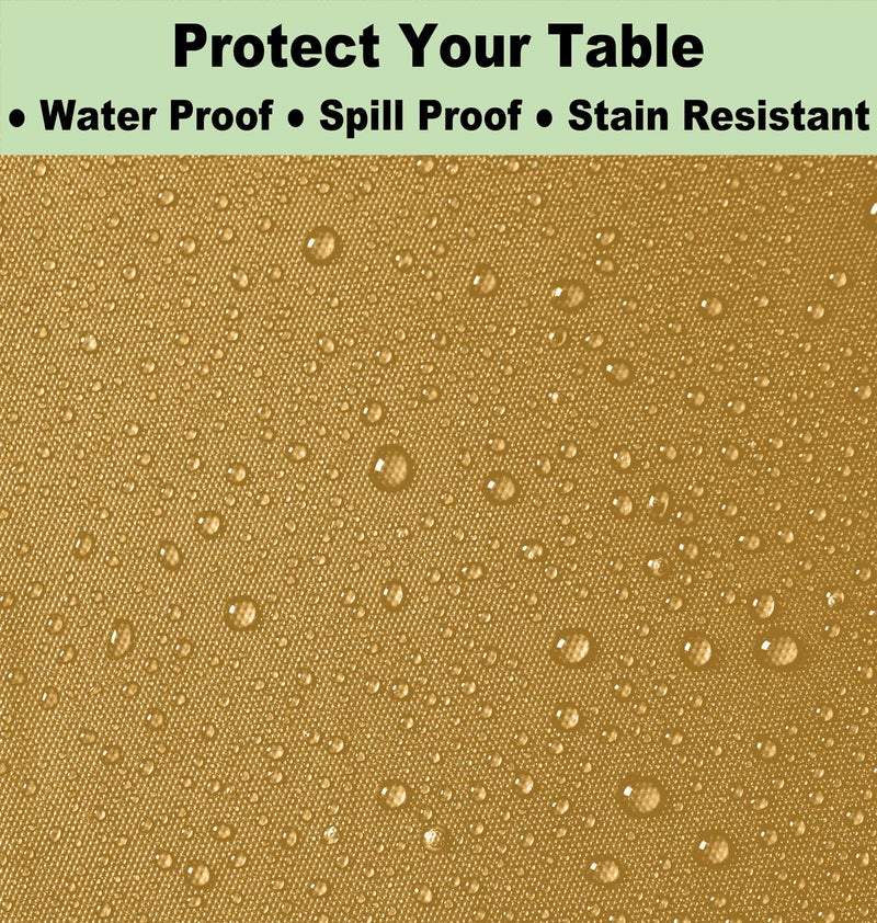 rebdng Plastic Gold Tablecloths 3 Pack Disposable Table Covers 54 x 108 Inch Golden Table Cloths for Fall Parties Harvest Graduations Anniversary Thanksgivings Weddings  Fits 6 to 8 Foot Rectangle Tables - Image 4