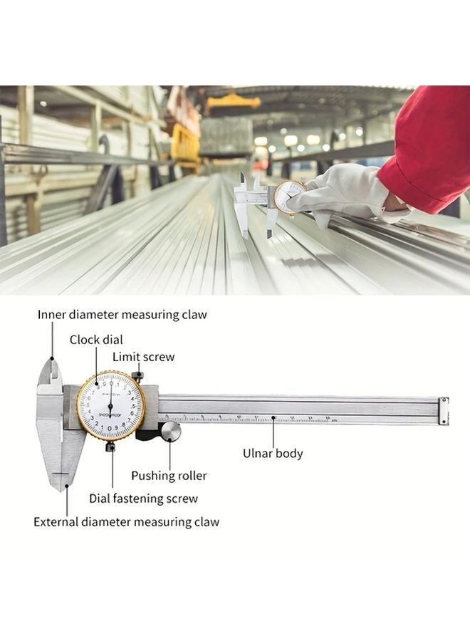 200mm Dial Caliper Stainless Steel High Precision 0 02mm Accuracy Manual Measuring Tool - Image 5