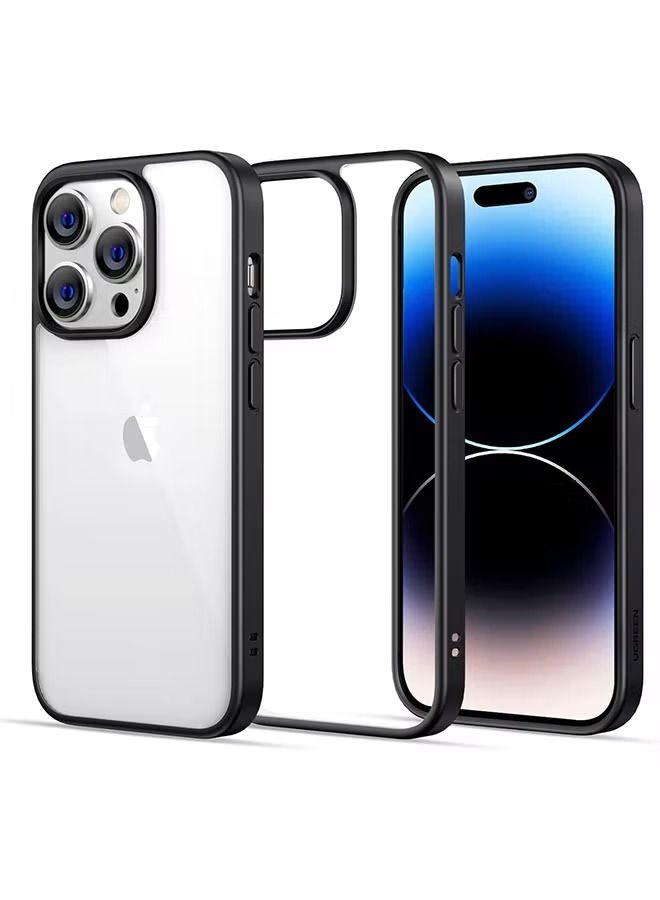 إيف جراب iPhone 14 Pro Max مقاس 6.7 بوصة مضاد للاصفرار عسكري صلب مضاد للانفجار من الخلف جراب كريستال رفيع للغاية مضاد للسقوط ومضاد للصدمات ومضاد للخدش لهاتف iPhone 14 Pro Max أسود - Image 1