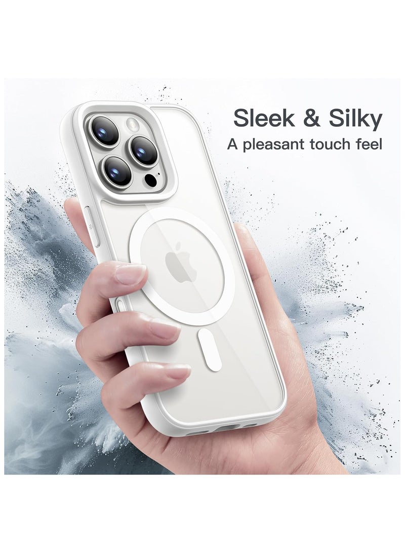 Denx Magnetic Case for iPhone 16 Pro Case, Compatible with MagSafe, Plating Luxury Cover, Clear Soft TPU Shockproof Protective Phone Case, (White) - Image 5