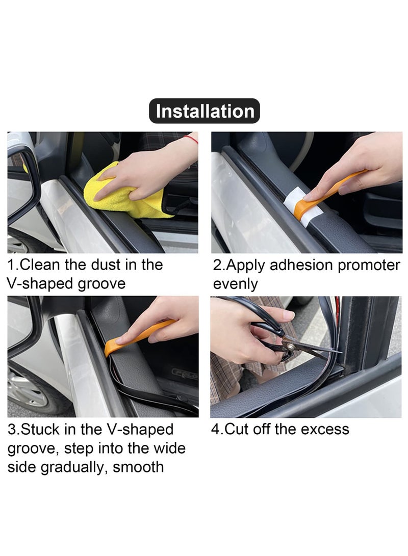 Auto Window Sealing Strip, 3.6m/11.8ft Auto Glass Adhesive Strip, V-Window Seal Universal Self Adhesive Suitable for Windproof, Vibration Abnormal Noise, Noise Reduction