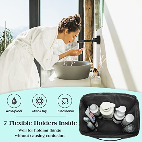 Attmu Mesh Shower Caddy Portable Dorm Tote Bag, Quick Dry Hanging Toiletry Bag, Large Capacity Shower Bag for College Dorm Room Essentials for Boys and Girls for Bath Camping (Black) - Image 3