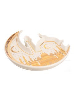 Akher el Ankoud Porcelain plate in the shape of a crescent moon and a mosque  - Image 2