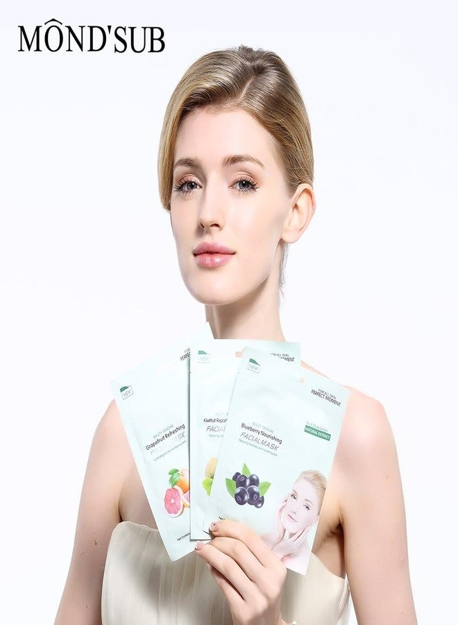 MOND'SUB Kiwi Fruit Beauty Skin Care Face Sheet Facial Mask with Natural Extract Repairing and Moisturizing 25gm each for Women and Men (Pack of 5) - Image 5