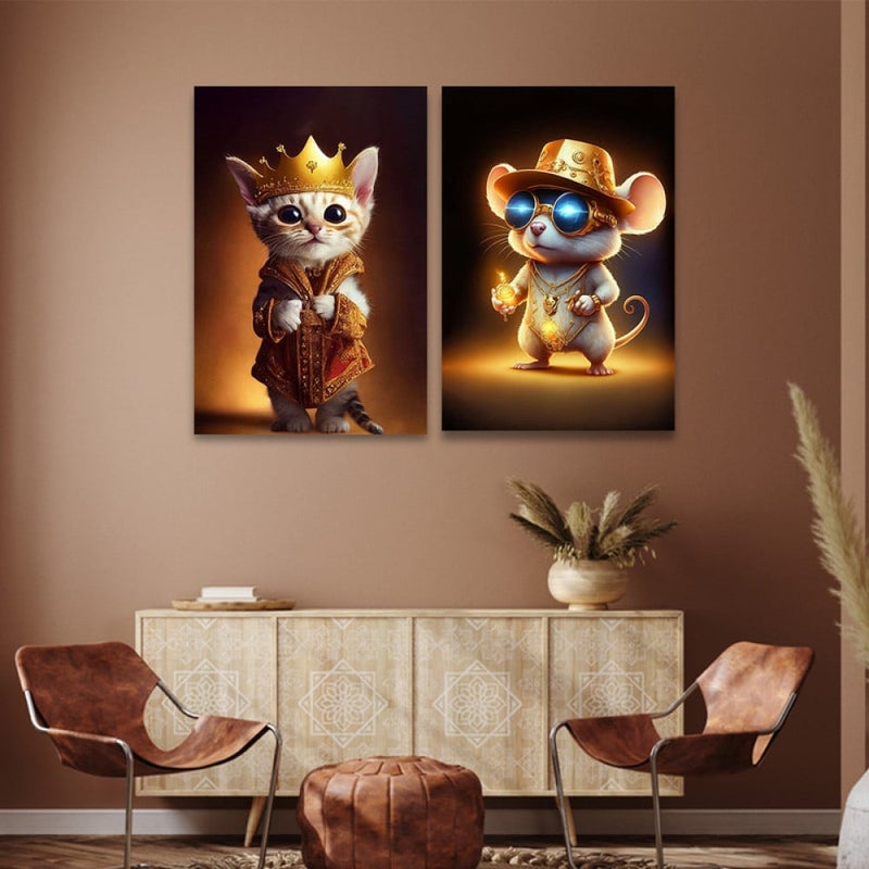 ماركتنا لوحة قماشية ثنائية بتصميم أنمي - Image 1