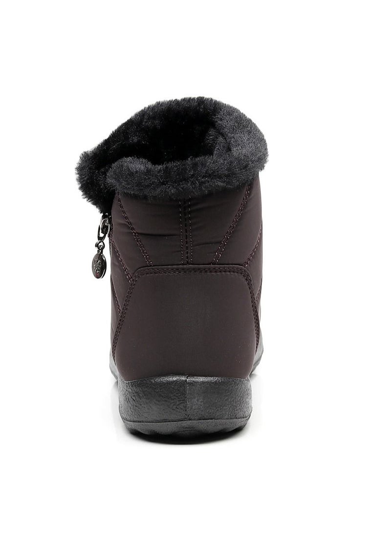Bj Ankle Boots Thermal Waterproof Cotton Boots Coffee Color  - Image 3