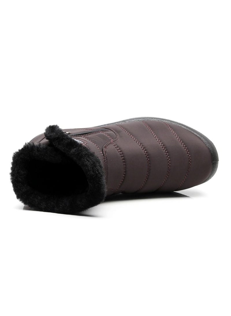 Bj Ankle Boots Thermal Waterproof Cotton Boots Coffee Color  - Image 4