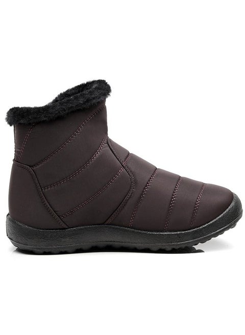 Ankle Boots Thermal Waterproof Cotton Boots Coffee Color
